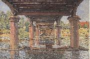 Alfred Sisley Under the Bridge at Hampton Court, oil painting